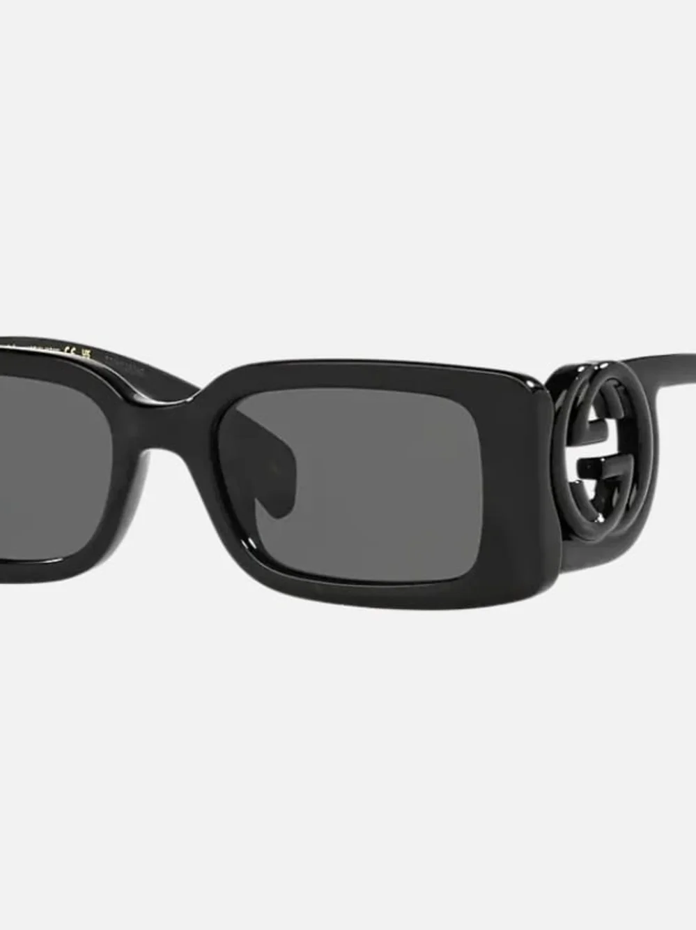 Gucci Black Cat-Eye Sunglasses with Cutout GG Temples